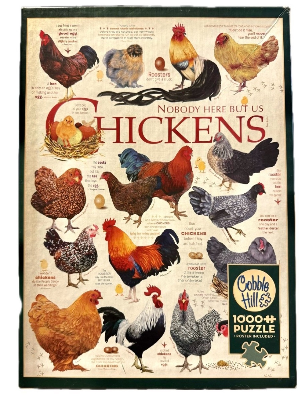 Cobble Hill 1000 Piece Puzzle - Chicken Quotes